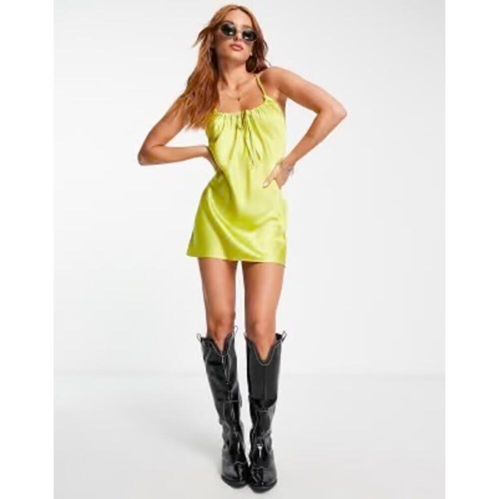 ASOS Reclaimed Vintage Mini Cami Dress in Citrus Size 2
